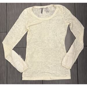 BKE Buckle Thermal Burnout Long Sleeve Shirt Embroidered Cuff Size Medium Y2K